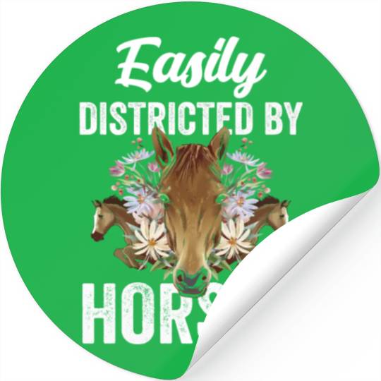 Easily Distracted By Horses Riding Rider Horse Stickers