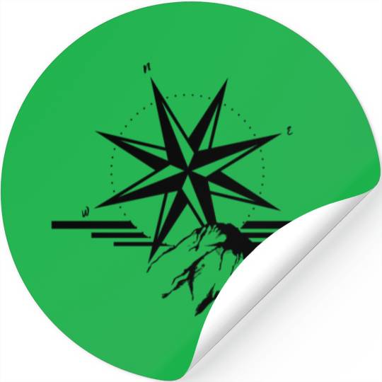 Hiking nature compass mountains south adventurer Stickers