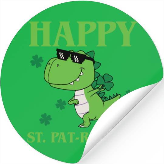 Happy St Pat-Rex Day Dinosaur Boys St Patricks Day Stickers