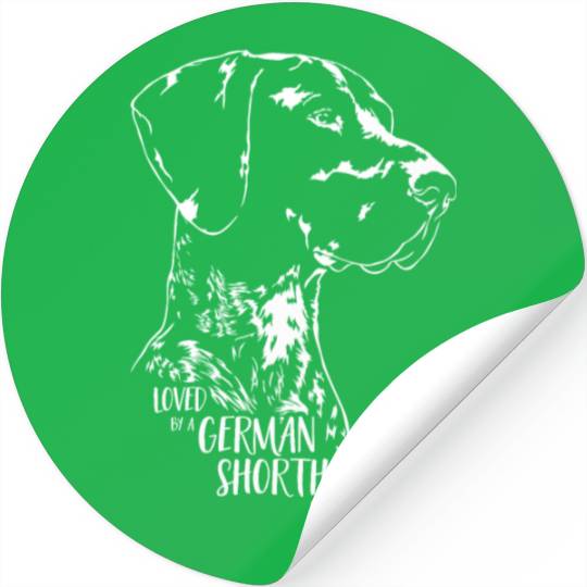 Loved by a German Shorthaired Pointer dog mom Stickers