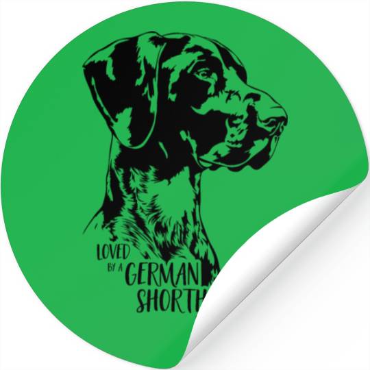 Loved by a German Shorthaired Pointer dog mom Stickers