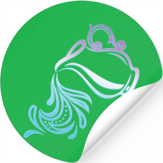 Aquarius Zodiac Air Sign Water Bearer Logo Stickers