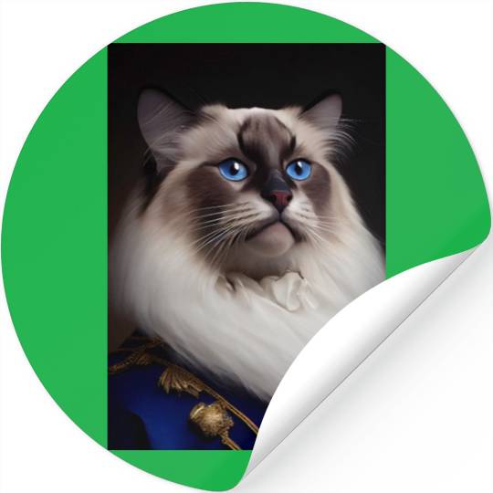 Birman Cat Breed Portrait Royal Renaissance Animal Stickers