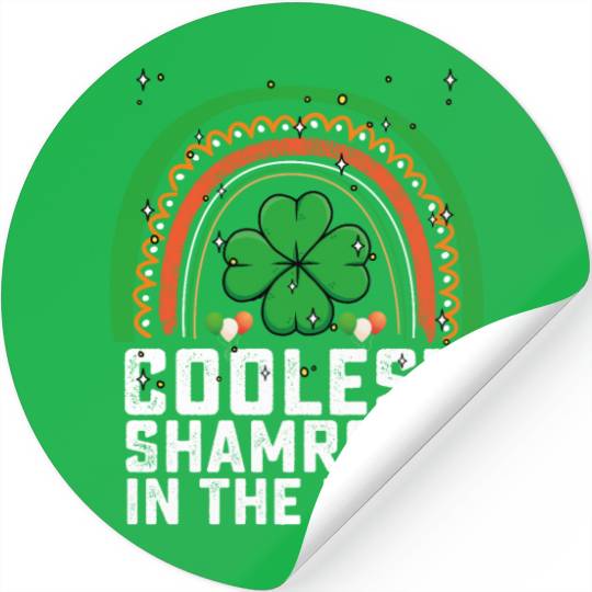 Coolest Shamrock In The Field Boho Rainbow Stickers
