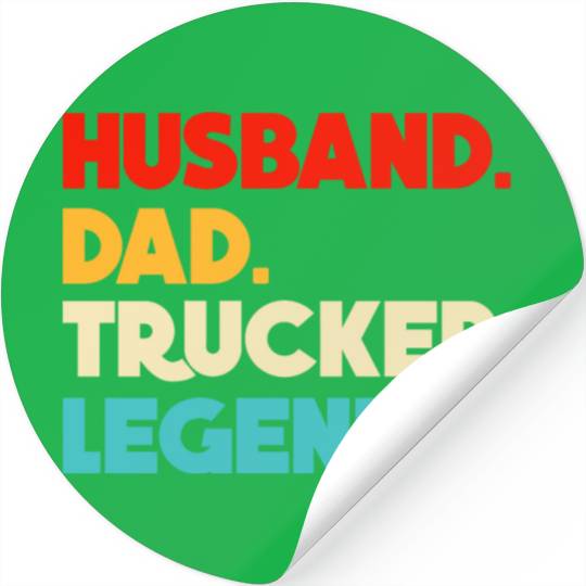 Husband Dad Trucker Legend Stickers