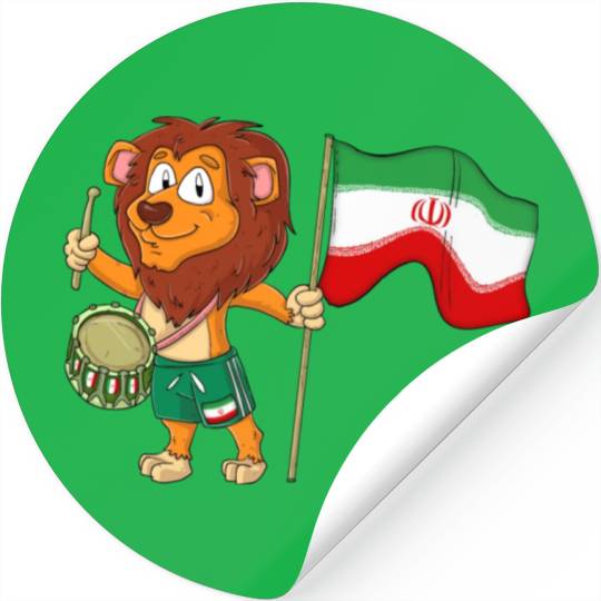 Lion with the Iran flag Stickers