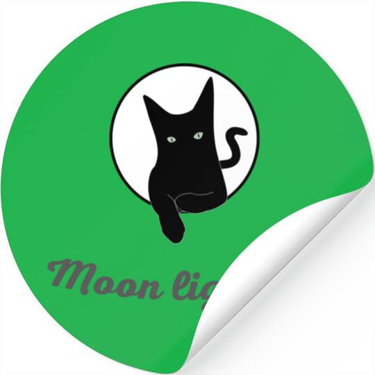 Moon light cat Stickers
