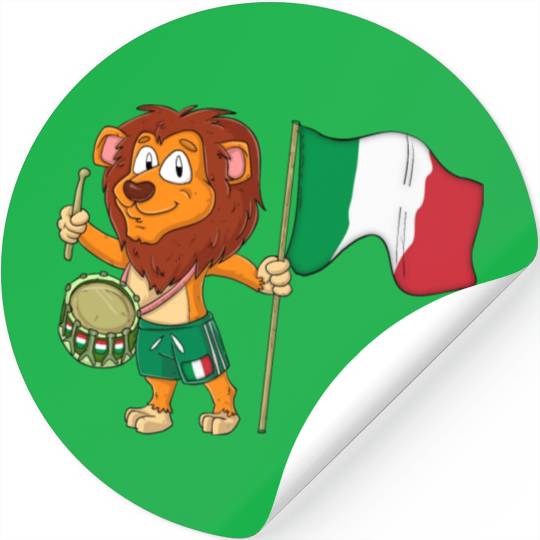 Lion with the Italy flag Stickers