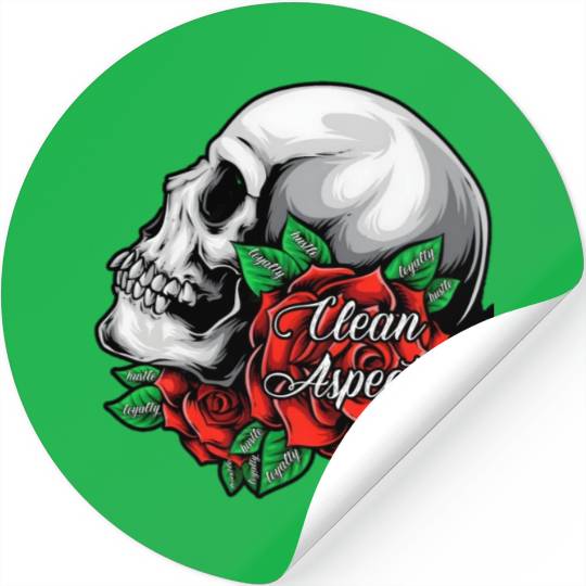 CA SKULL AND ROSES Stickers
