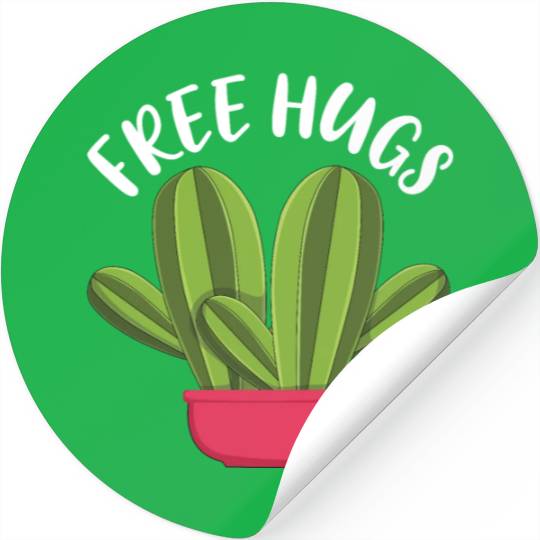 Hug Funny Cactus Farmer Garden Hobby Gardener Stickers
