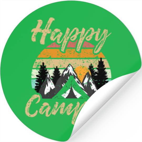 Funny Camping Hiking Lover Present Happy Camper Gi Stickers