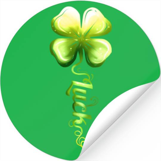 Four Leaf Clover Plant Shamrock Luck On St Stickers