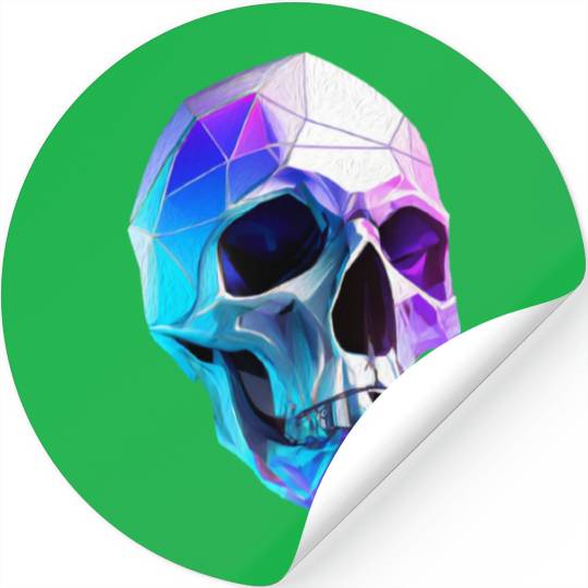 Polygon Skull Art Stickers
