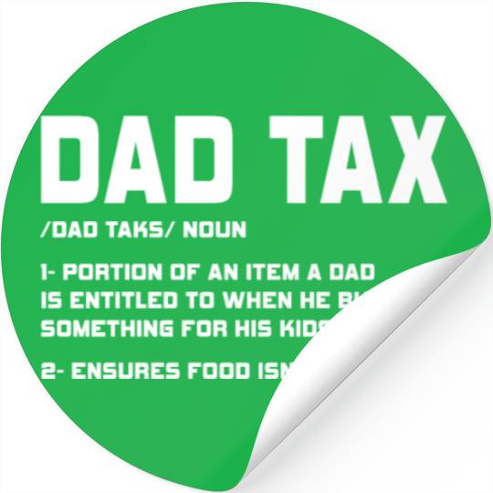Vintage Dad Tax Definition Men Funny Father's Day Stickers