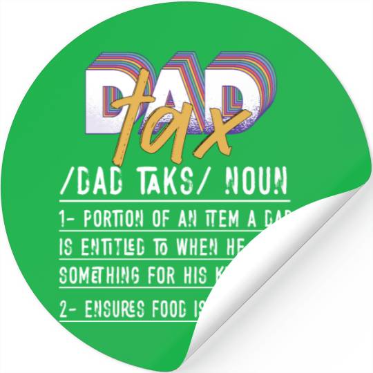 Vintage Dad Tax Definition Men Funny Father's Day Stickers
