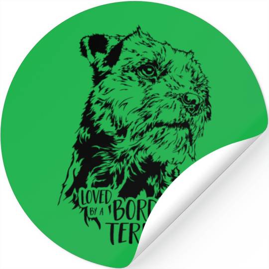 Loved by a Border Terrier dog mom Stickers