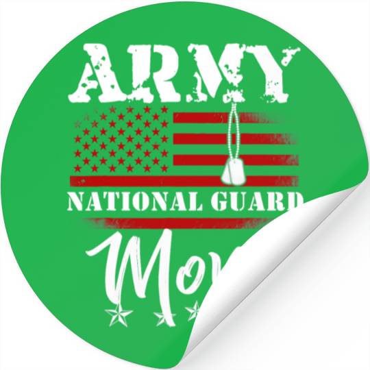 Proud Army National Guard Mom US Flag Tees US Mili Stickers