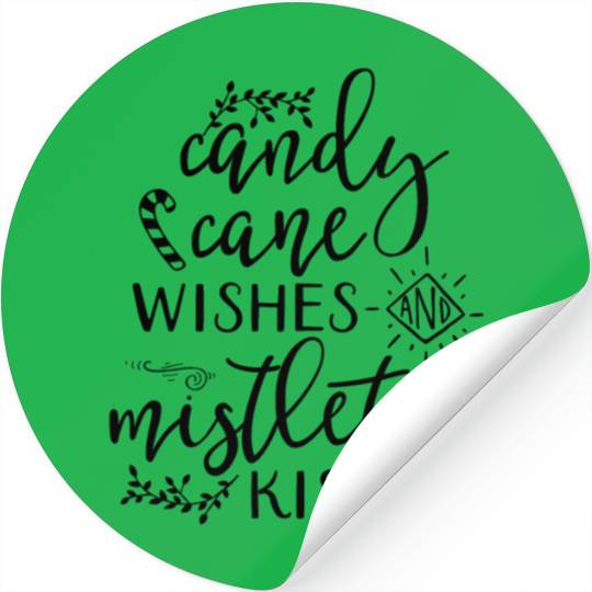 Candy Cane Wishes and Mistletoe Kisses Stickers