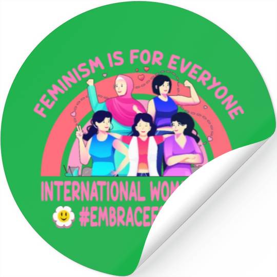 International Women's Day Embrace Equity Feminism Stickers