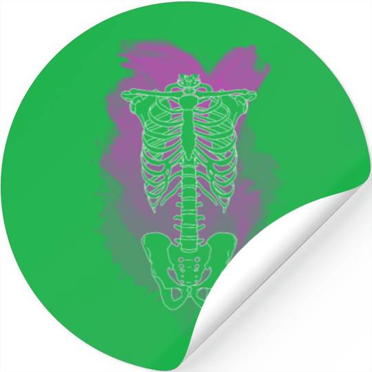 Neon Skeleton Rib Cage Stickers