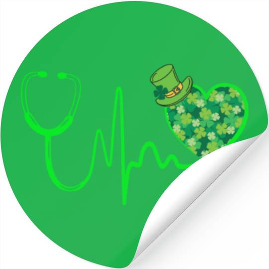 Scrub Top Lucky Nurse St Patricks Day Stickers