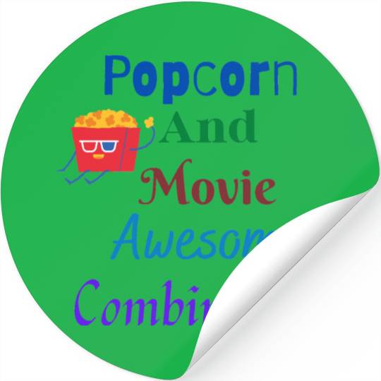 Popcorn And Movie Awesome Combination Stickers