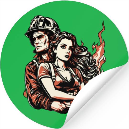 Firefighter Thin Red Line Wife Stickers