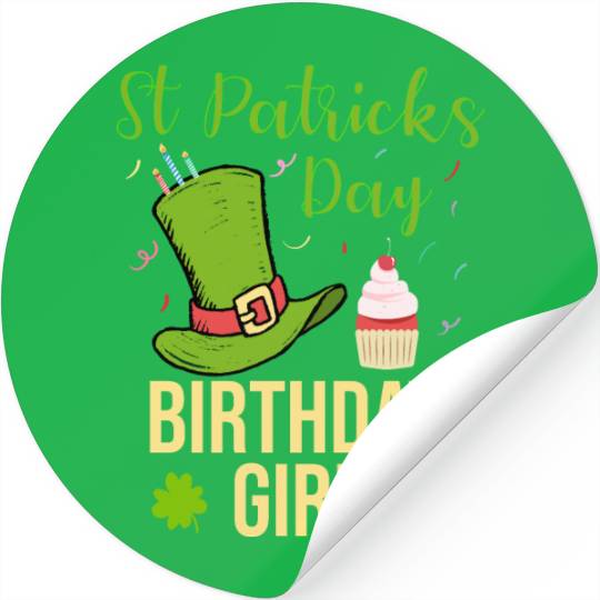 St Patricks Day Birthday Girl Stickers