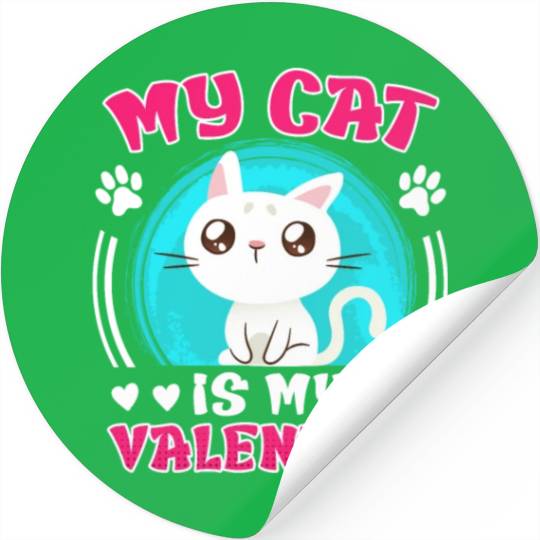 Cat love My cat is my valentine Valentine's Day Stickers