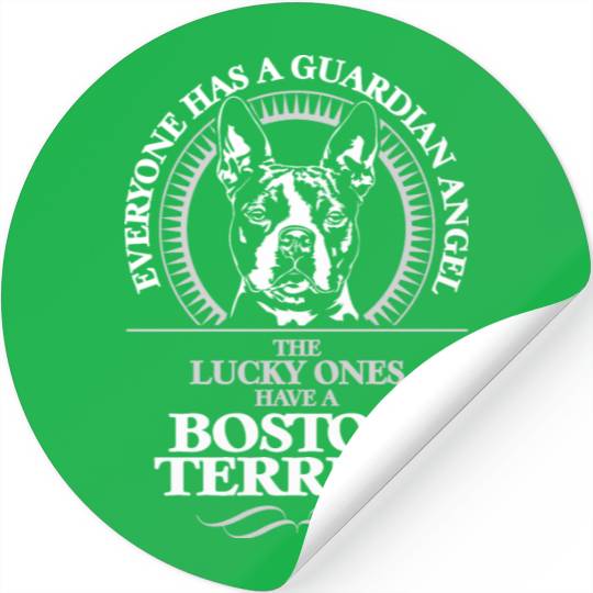 Boston Terrier Guardian Angel Dog quote Stickers