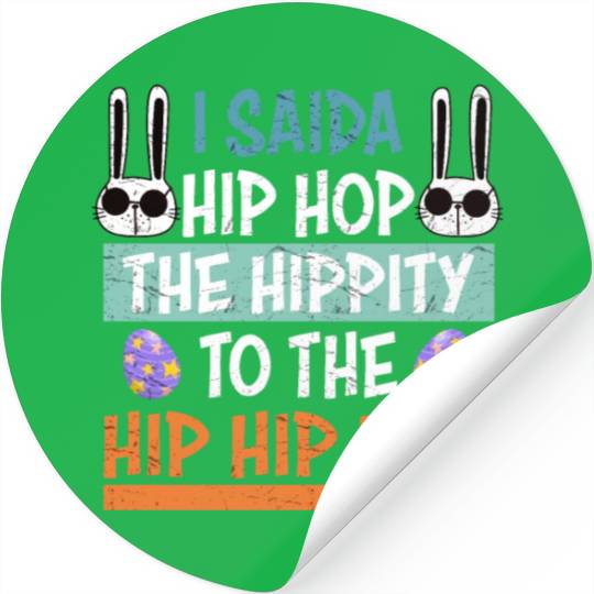 Kids Hip Hop Bunny Easter Funny Boy Easter Stickers