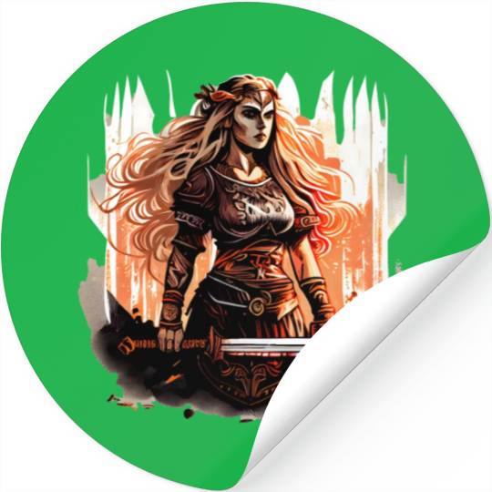 Shield-maiden or Shieldmaiden Amazon Stickers