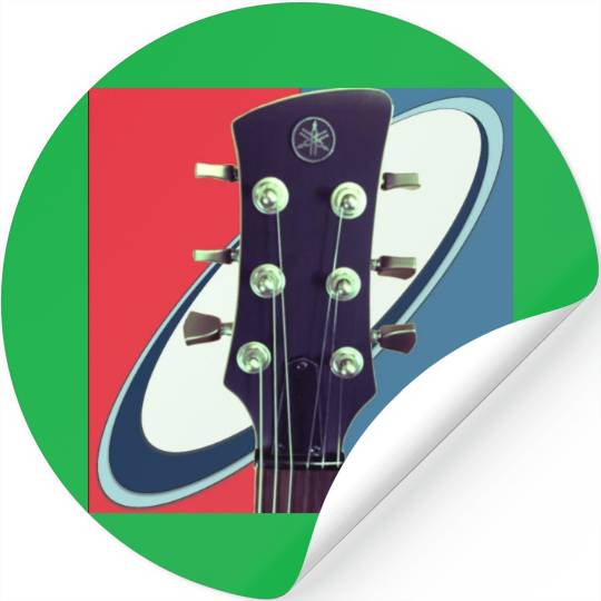 Red White Blue Rock and Roll Themed Guitar Stickers