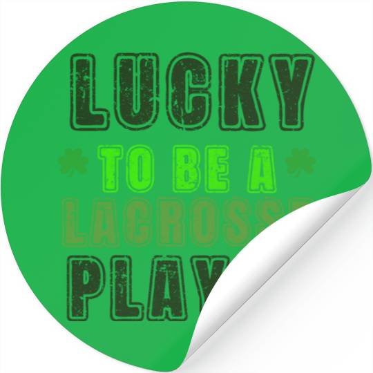 Lucky Lacrosse Player, St Patrick's Day Gift Stickers