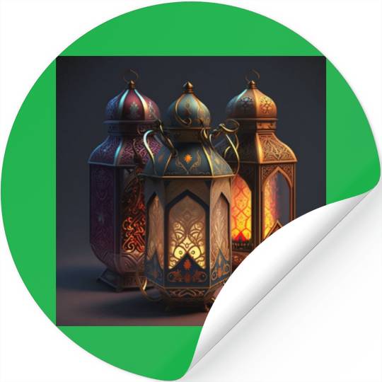 Ramadan lanterns hyper realistic hyper details Stickers