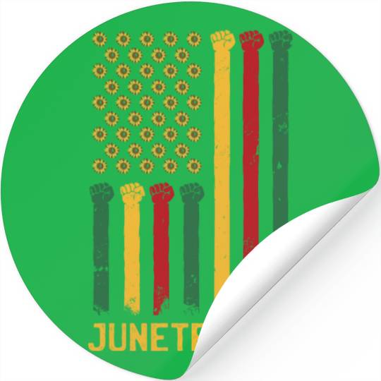 US Flag Juneteenth Stickers