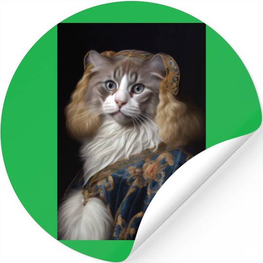 American Curl Princess Cat Breed Portrait Royal Re Stickers