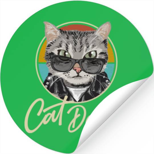 Funny Cute Cat Best Cat Dad Ever with My Cat Daddy Stickers