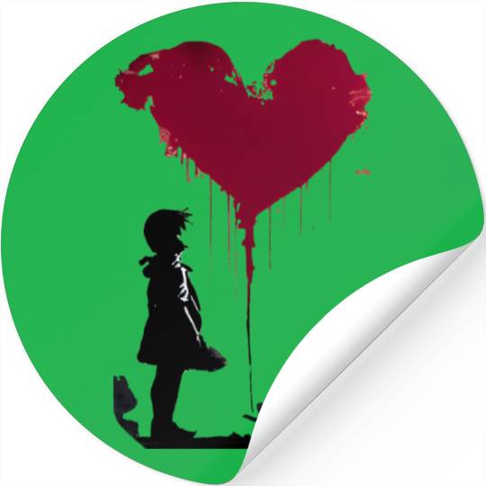 Banksy Love Heart Style Stickers