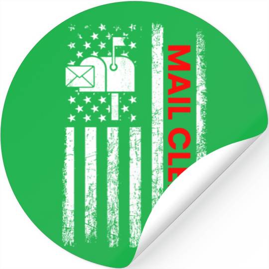 mail clerk american flag, mail clerk Stickers