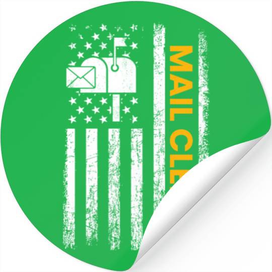 mail clerk american flag, mail clerk Stickers