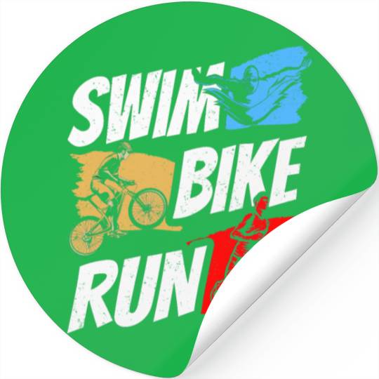 Swim Bike Run Triathlete Triathlon Triathlons Stickers