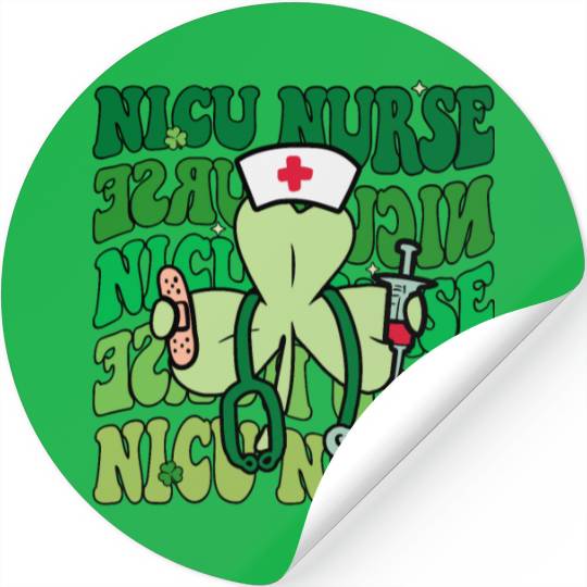 Groovy NICU Nurse Funny St Patrick's Day Stickers