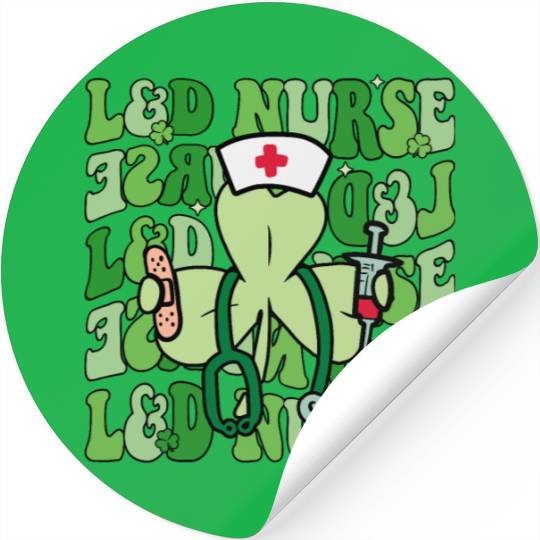 Retro Labor & Delivery Nurse St Patricks Stickers