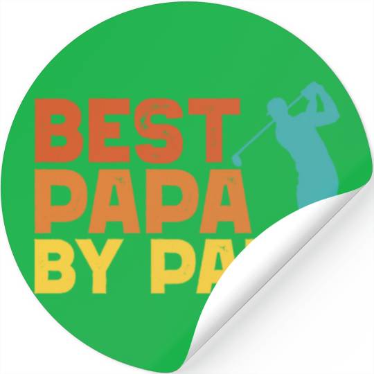 Best Papa By Par Men's Golf Gift Father's Day Papa Stickers