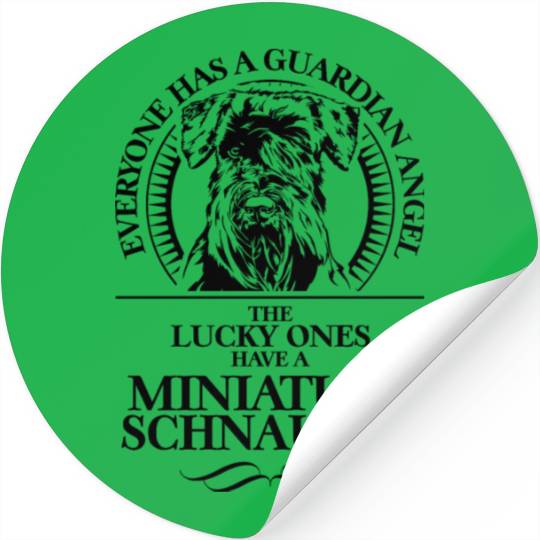 Miniature Schnauzer Guardian Angel dog quote Stickers