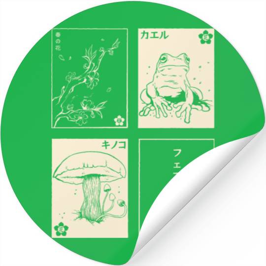Cottagecore Tarot Cards Fungi Frog Goblincore Stickers