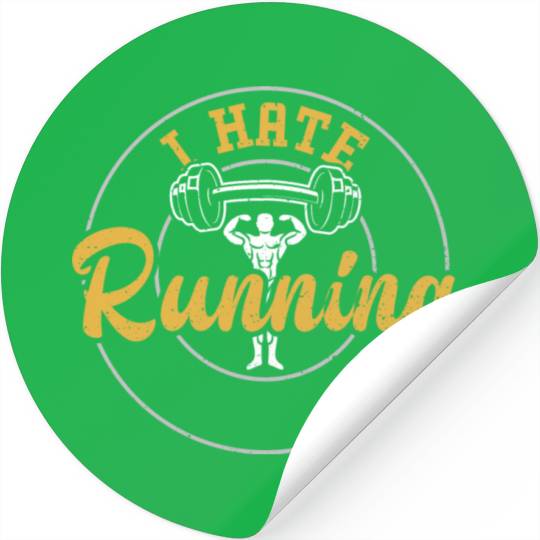 I Hate Running - Gym Stickers
