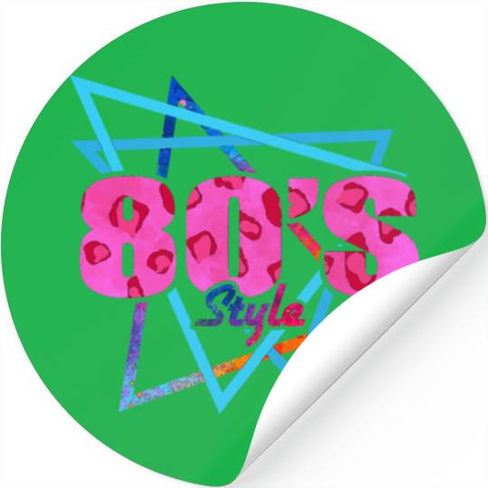 80's Style - Fun Retro Pink Leopard Print Stickers