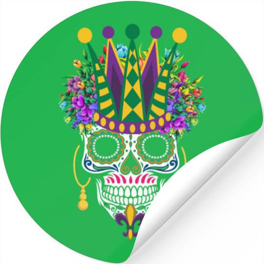 Dia De Los Muertos Mardi Gras Costume Flower Sugar Stickers